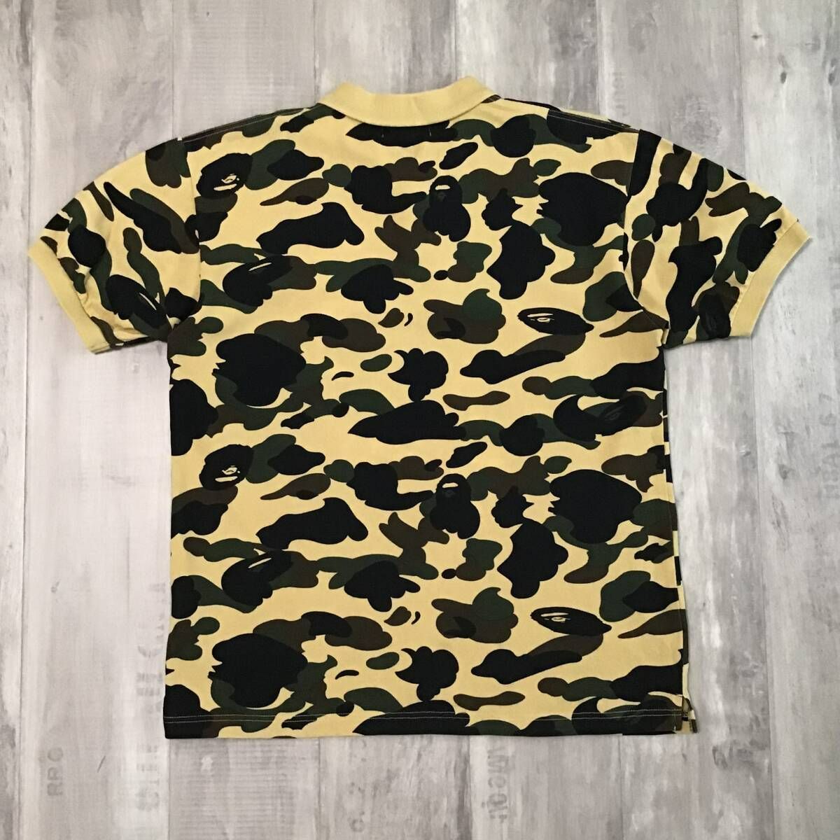 1 st camo yellow ポロシャツ Lサイズ a bathing ape BAPE polo shirt エイプ ベイプ アベイシングエイプ 迷彩