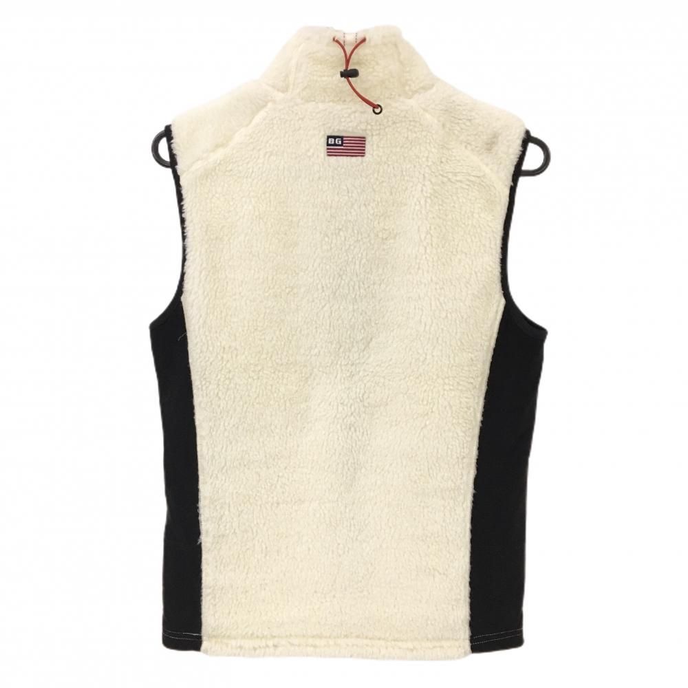 超 ブリーフィング ボアベスト アイボリー×黒 サイドストレッチ ドローコード レディース S ゴルフウェア BRIEFING