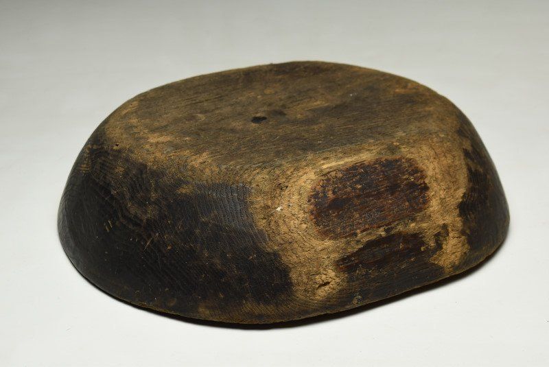 蔵C9694】時代木製 人気 刳貫 こね鉢 民藝 希少 ビンテージ 木製 こね