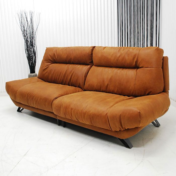 アウトレット 現品限り 一部 大 ふかふかソファー ３人掛け 北欧調モダン ブラウン 寛ぎの空間 リビング家具 251018-ブルネロ3 pワイド