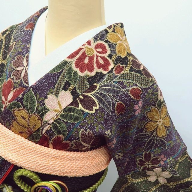 専用Y3495◇美品 正絹 金糸刺繡 手縫い仕立て 振袖・長襦袢２点セット 百華❀Y3934◇美品 正絹 手縫い仕立て 成人式 振袖 長襦袢 2点セット