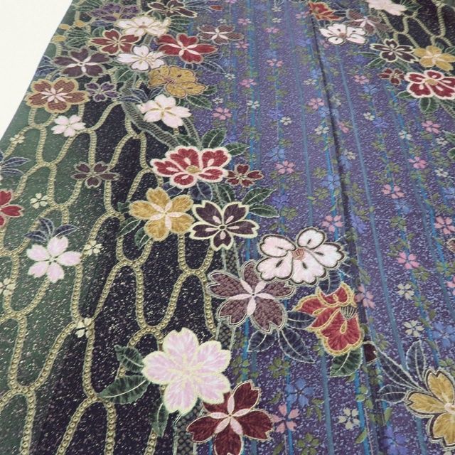 百華❀Y3934◇美品 正絹 手縫い仕立て 成人式 振袖 長襦袢 2点セット