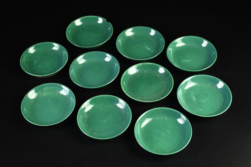 蔵A 5045 萬古焼 小皿 十客 幅10 5㎝