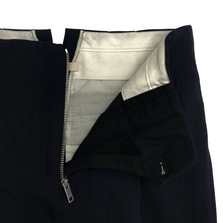 品質保証で、高速配送！ CELINE セリーヌ 2 1Q02 7109 CELINE ジップアップウールワイドパンツ レディース ネイビー 34
