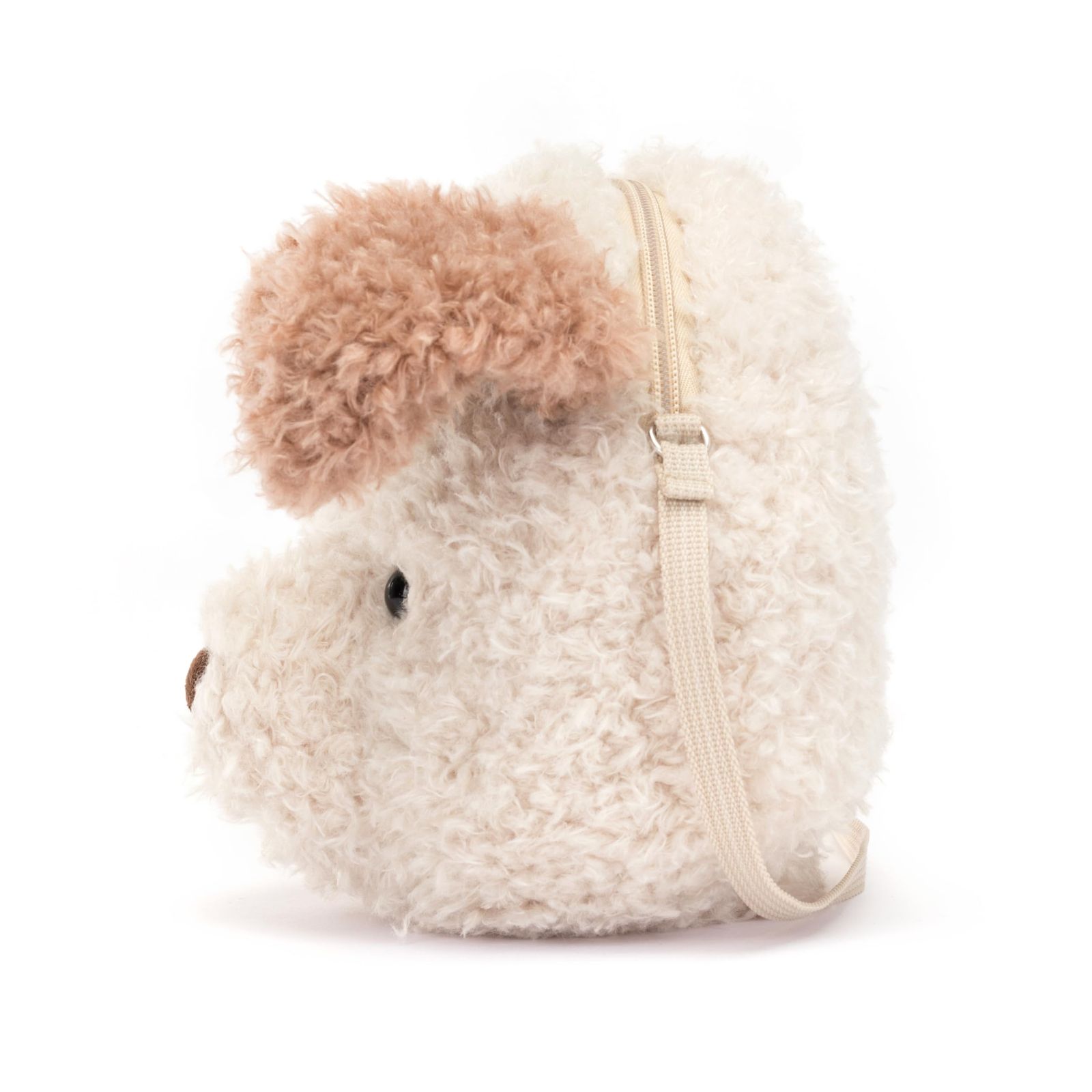 Jellycat Little Pup ぬいぐるみバッグ 7.5インチ - クロスボディとショルダーパース 楽しくユニークなハンドバッグ 小さな子犬