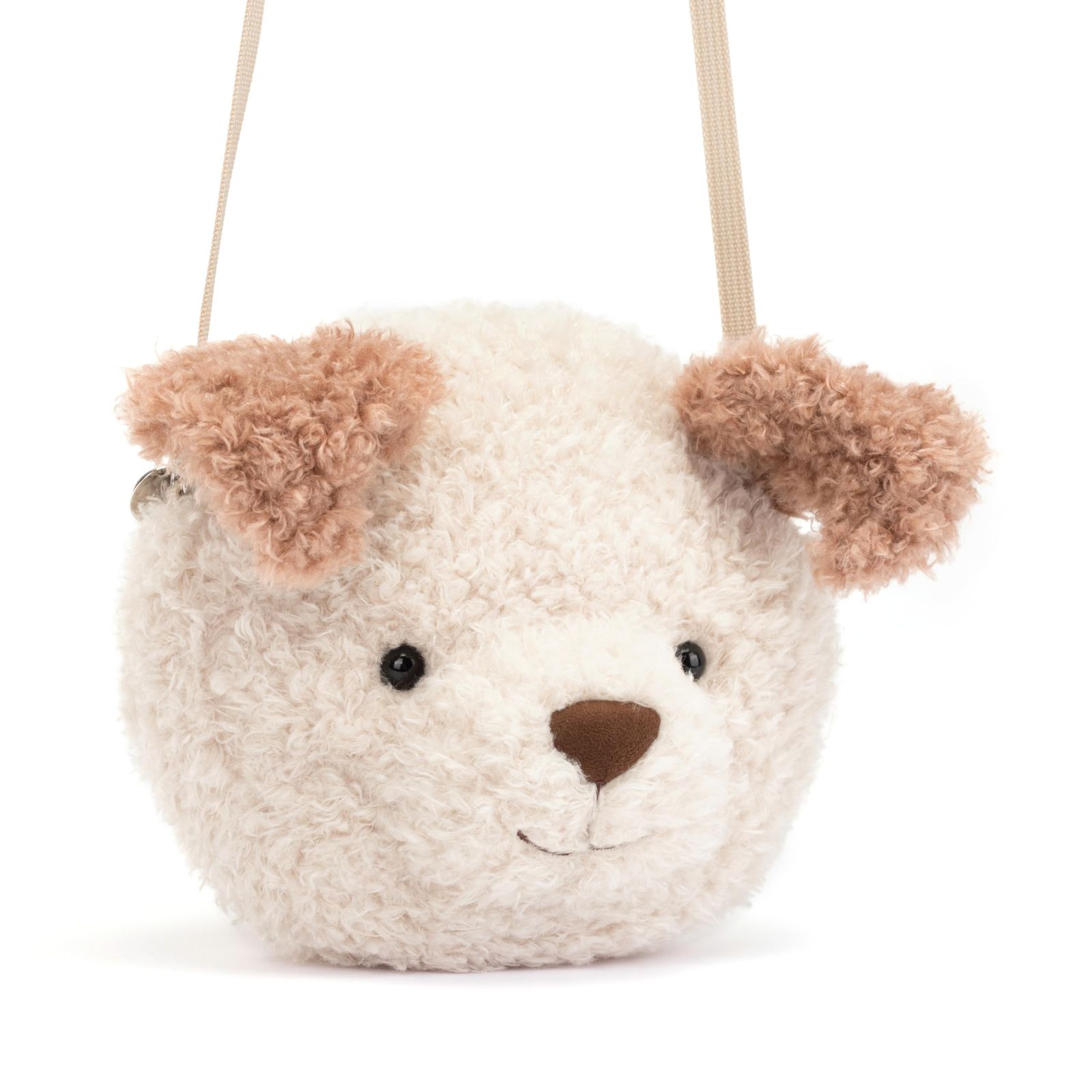  Jellycat Little Pup ぬいぐるみバッグ 7 5インチ クロスボディとショルダーパース 楽しくユニークなハンドバッグ 小さな子犬 ぬいぐるみ ぬいぐるみ 人形 置物