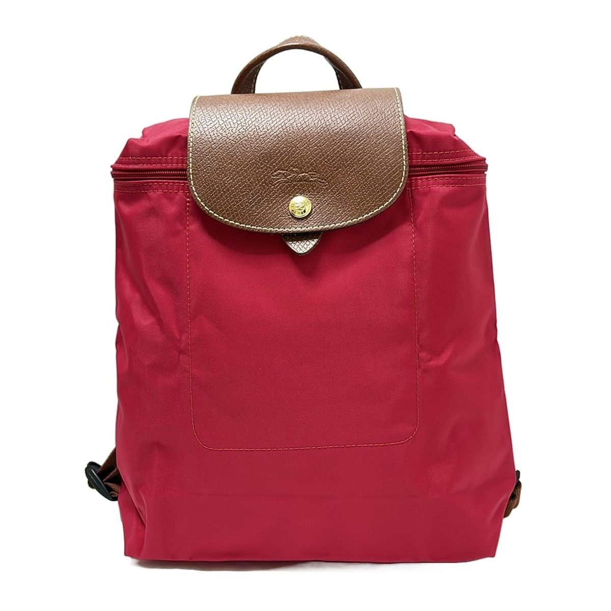 LONGCHAMP ロンシャン リュックサック ル プリアージュオリジナル 1699089270 レッド×ブラウン 折りたたみ レザー
