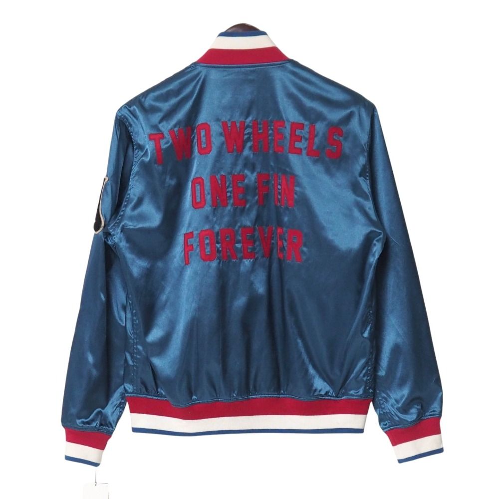 schott ショット TWO WHEELS ONE FIN FOREVER ジャケット サイズL スタジャン ロゴワッペン サテン ナイロンジャケット 20251111 RA6581