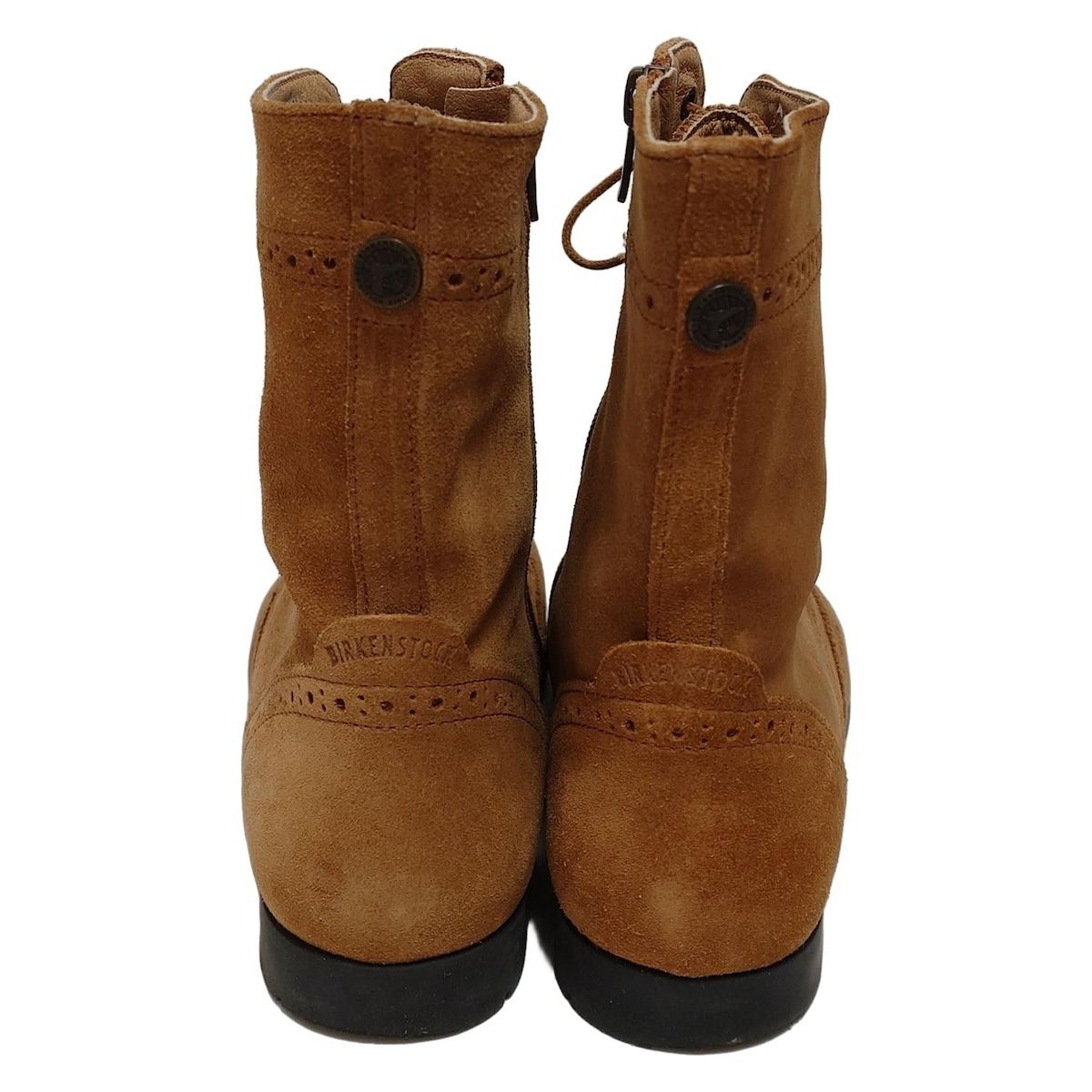  BIRKEN STOCK ビルケンシュトック ショートブーツ 38 レディース - ライトブラウン インソール取外し可 ウィングチップ レースアップ ブーティ ブーツ