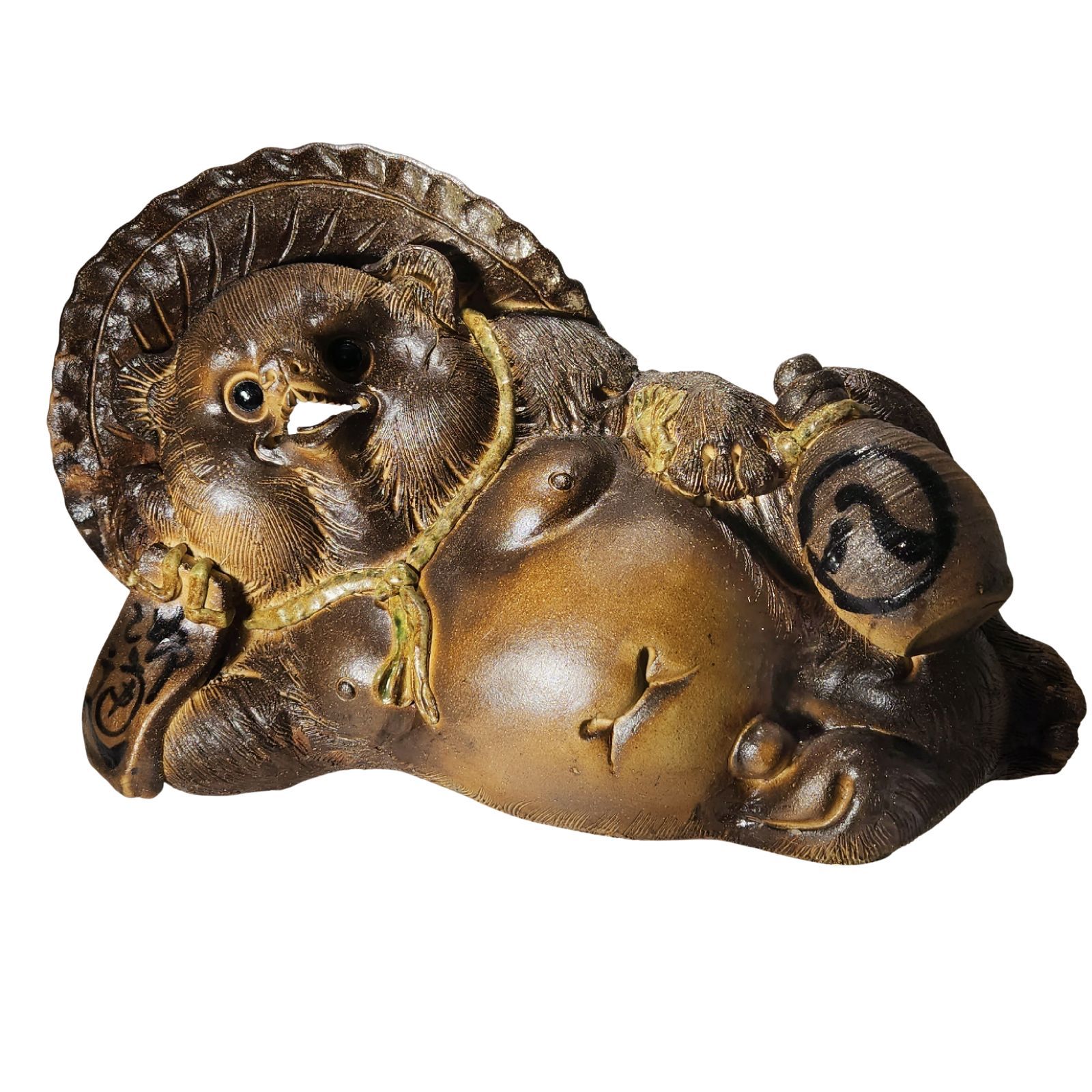 寝狸 20号 信楽焼き 陶器 たぬき タヌキ 置物 B 075-06