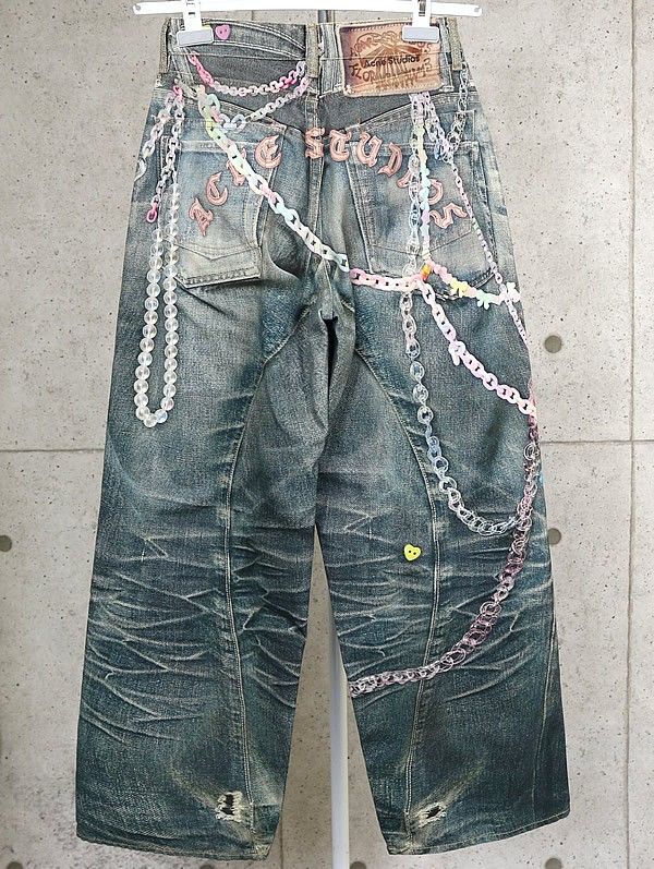 About Dreams 銀座店 アバウトドリームズ プリント加工 ジーンズ パンツ メンズ size 32 ブルー系 101052