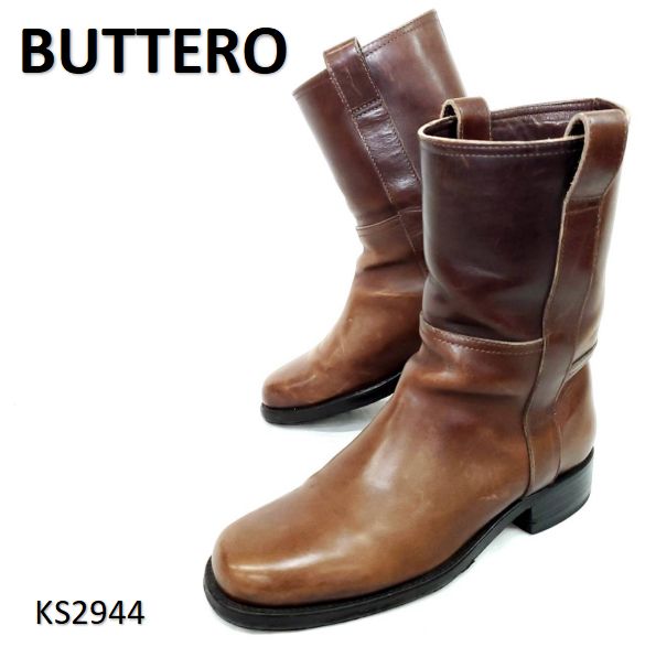 ブッテロ ペコスブーツ ハーフラバーソール 本革 レザー EU40