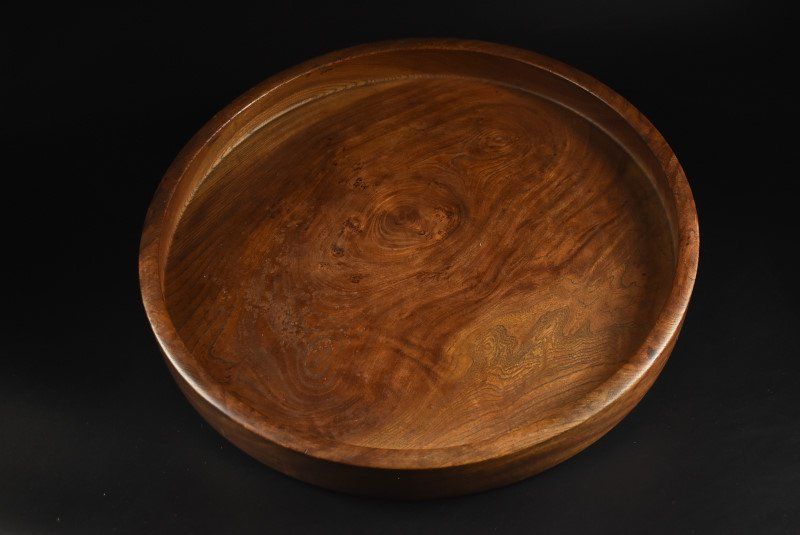 蔵A 4228 c 民藝 欅製 刳り貫き盆 丸盆 50ｃｍ