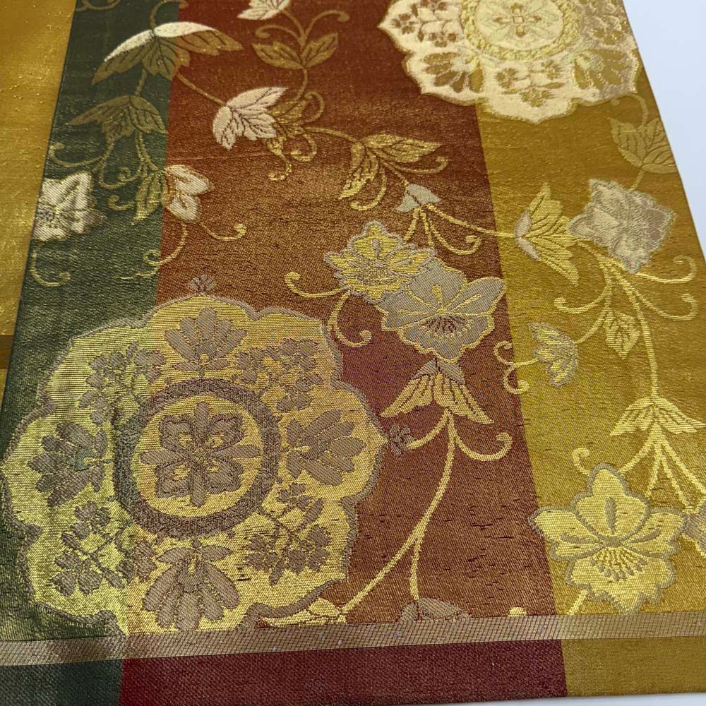 引き振袖用帯 本振袖用帯 裾引き 大振袖 全通 440 cm 花嫁衣装 舞台衣装 リサイクル 結婚式 婚礼 4880