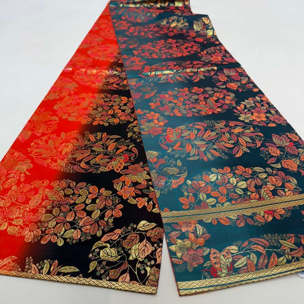 引き振袖用帯 本振袖用帯 裾引き 大振袖 全通 455 cm 花嫁衣装 舞台衣装 リサイクル 結婚式 婚礼 4884