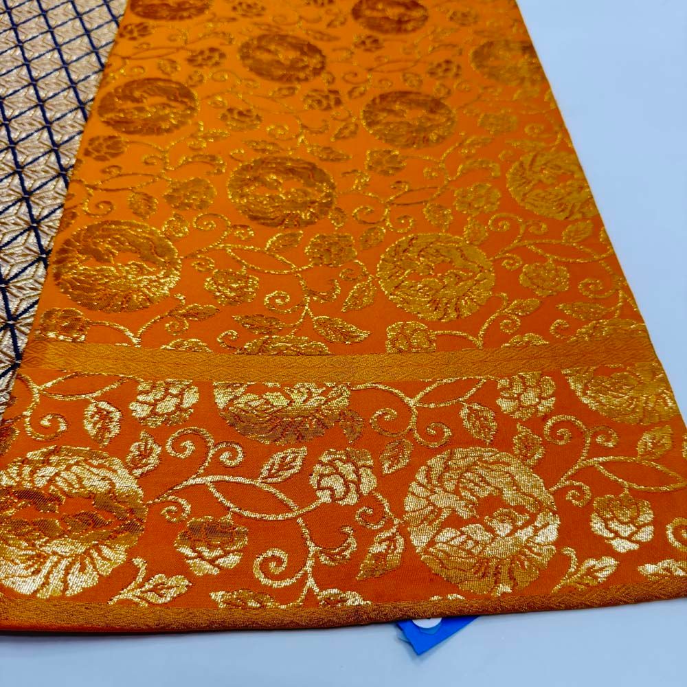 引き振袖用帯 本振袖用帯 裾引き 大振袖 全通 458 cm 大きい 花嫁衣装 舞台衣装 リサイクル 結婚式 婚礼 4888