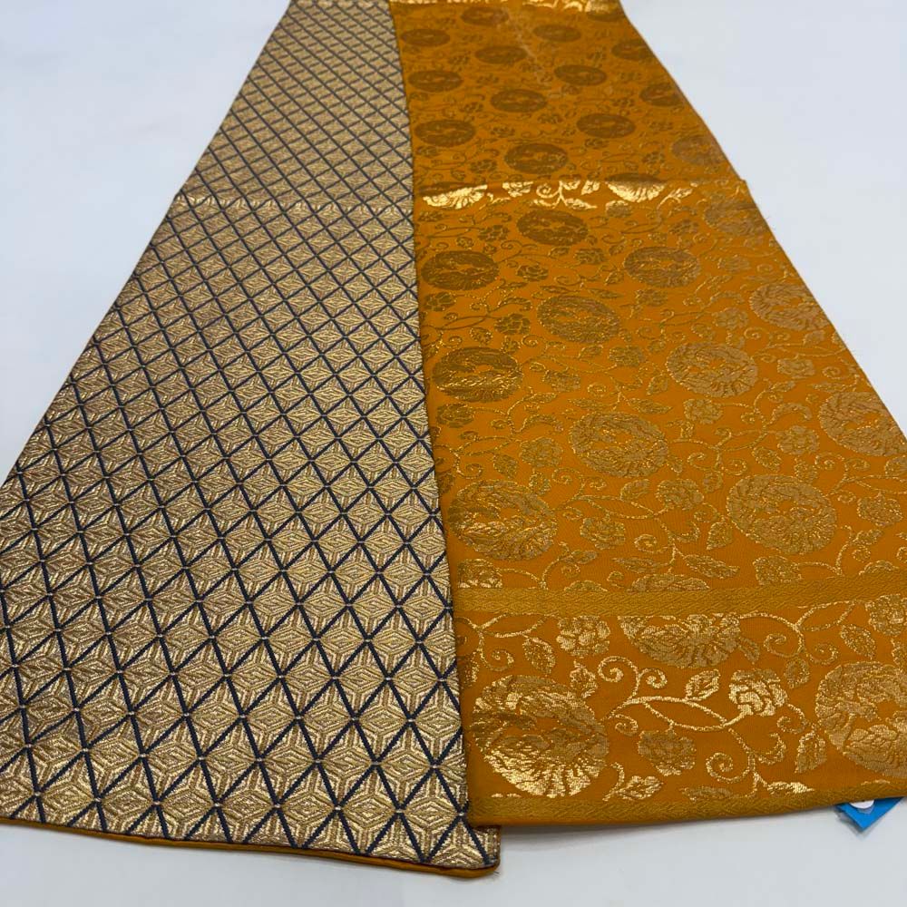 引き振袖用帯 本振袖用帯 裾引き 大振袖 全通 458 cm 大きい 花嫁衣装 舞台衣装 リサイクル 結婚式 婚礼 4888