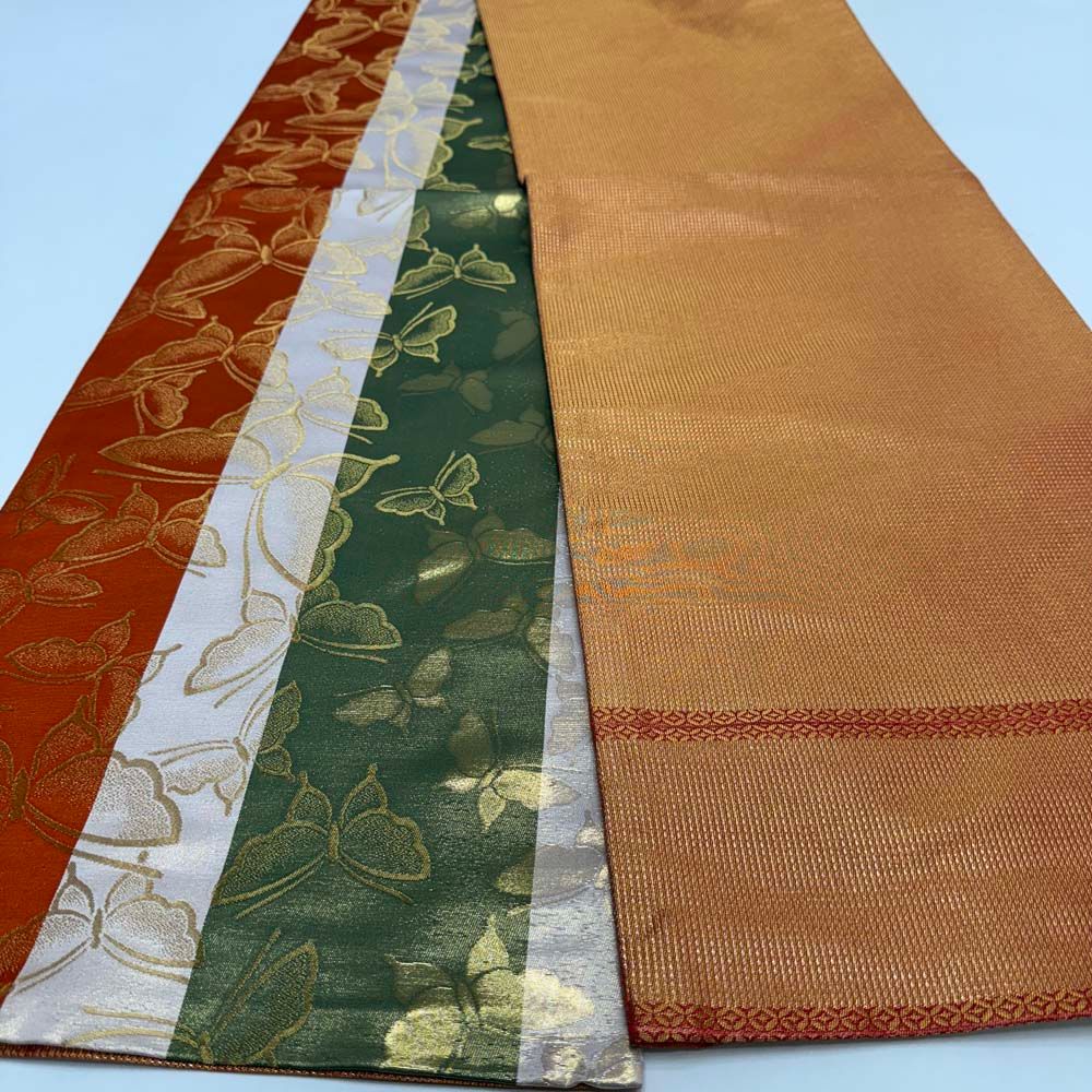 引き振袖用帯 本振袖用帯 裾引き 大振袖 全通 466 cm 大きい 花嫁衣装 舞台衣装 リサイクル 結婚式 婚礼 4893