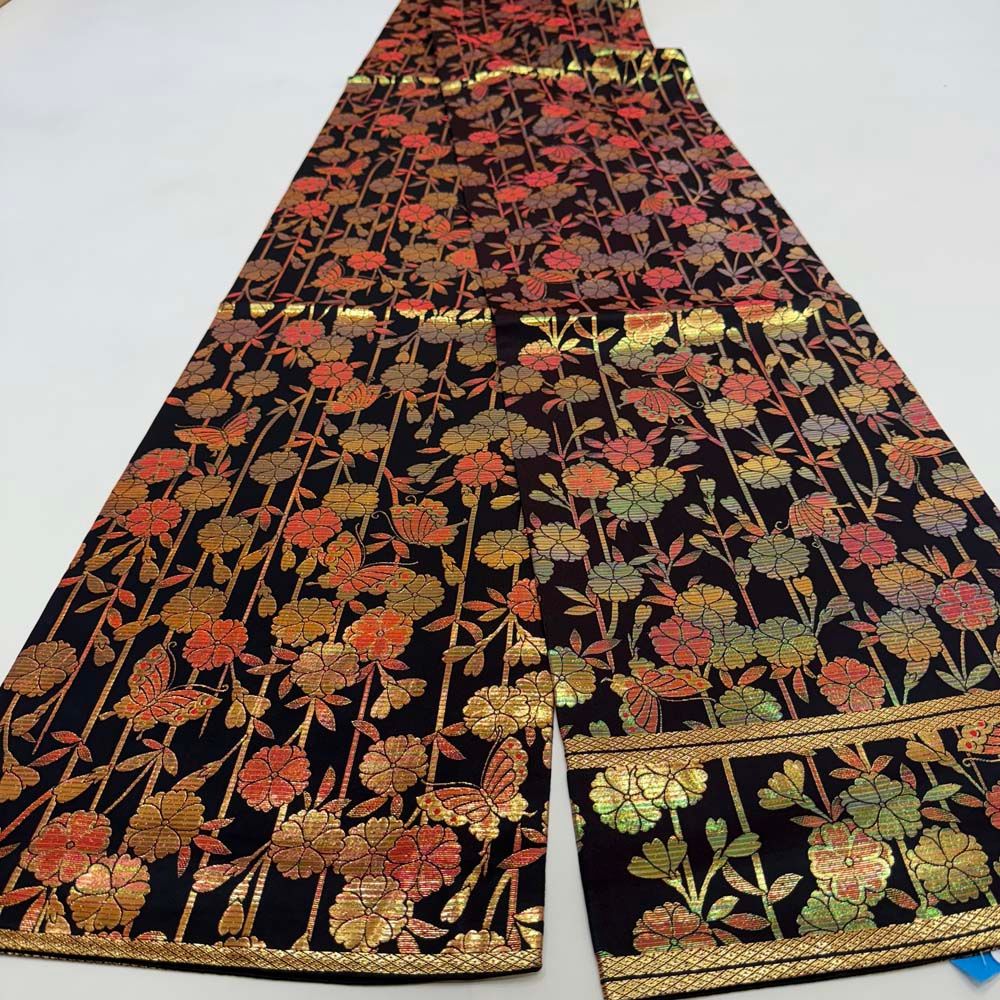 引き振袖用帯 本振袖用帯 裾引き 大振袖 全通 445 cm 花嫁衣装 舞台衣装 リサイクル 結婚式 婚礼 4897