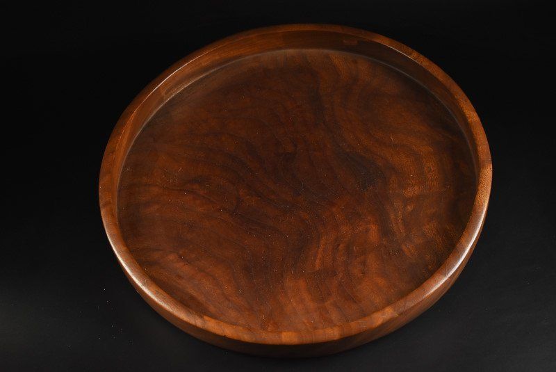 蔵C 8806 c 民藝 欅製 刳り貫き盆 丸盆 約47ｃｍ