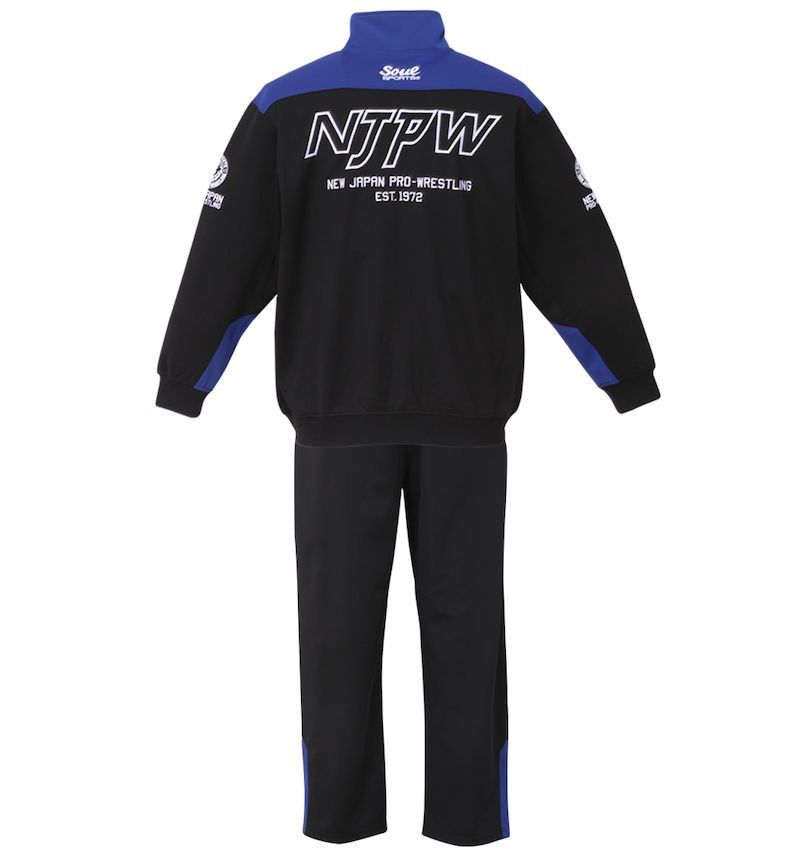 11085 SOUL SPORTS 新日本プロレス ジャージ セットアップ 上下セット Lサイズ ブラック ブルー ポリエステル NJPW