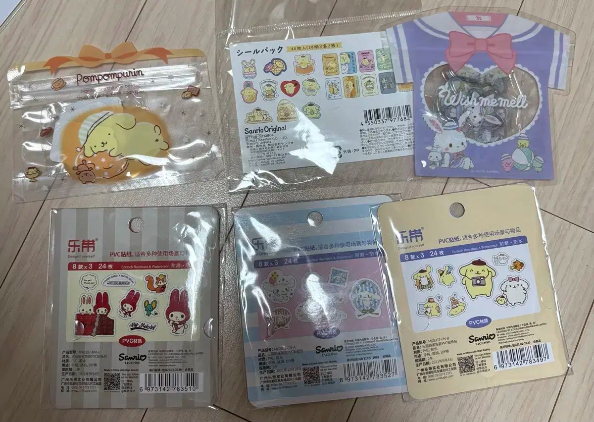 サンリオ/日本 판스티ッカー/ステッカー シール まとめ売り サンリオ サンリオ⁄日本 シール 5サイズ レビュー特典あり パフェスイーツ