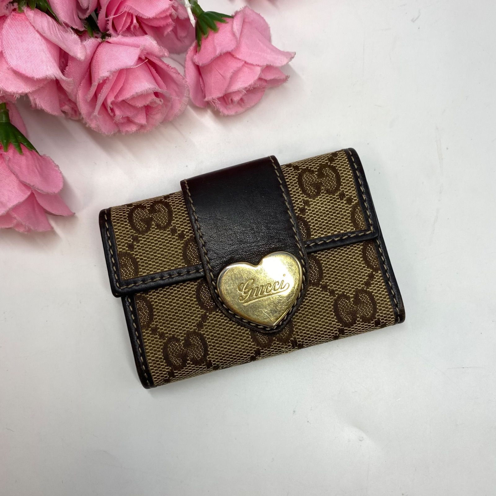 グッチ 6連キーケース ラブリー GGキャンバス 鍵フック FX 553