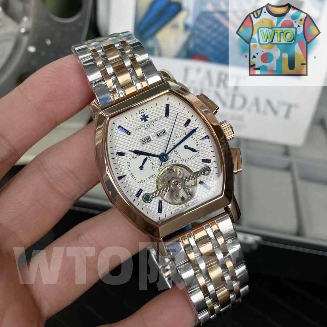 Vacheron Constantin メンズマルチファンクション自動巻き腕時計 - ケース カード 袋付き -WTO店名をご ください-WTO輸入-LUU42