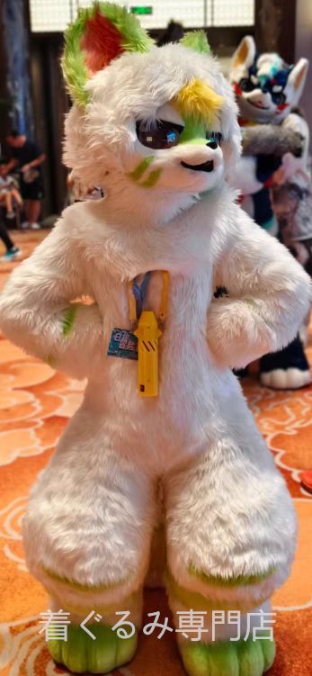着ぐるみヘッド 猫 犬 緑 全頭ヘッド ケモノ ファースーツ ぬいぐるみ コスプレ コスチューム kigurumi