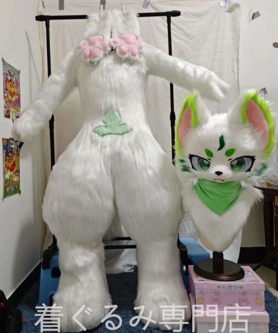 着ぐるみヘッド 猫 白い マスク 全頭ヘッド ケモノ ファースーツ