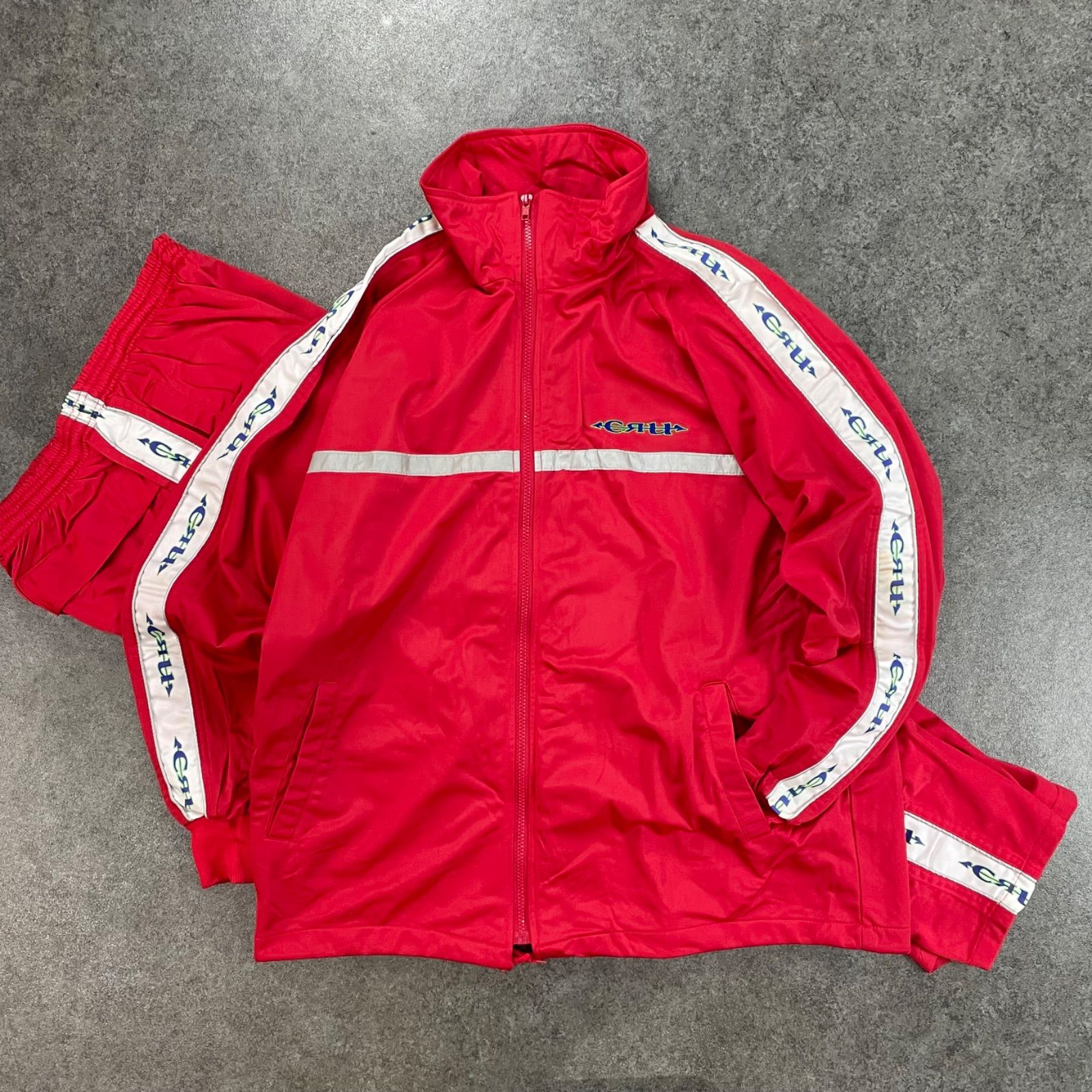 y2k archive CRU Track Suit Jersey Set Up HIPHOP クルー トラックスーツ トラックジャケット パンツ 上下 サイドロゴ 刺繍 ヒップホップ バイ ヴィンテージ ビンテージ