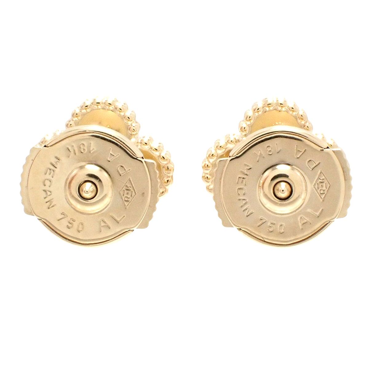 保証書付 Van Cleef - Arpels ヴァンクリーフ＆アーペル スウィート アルハンブラ ピアス ホワイトマザーオブパール イエローゴールド K 18 YG アラモード