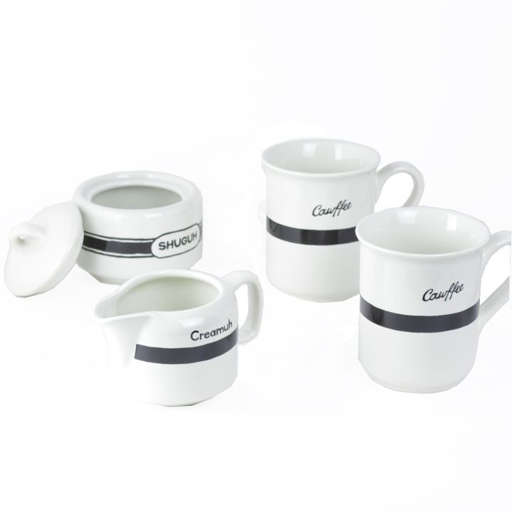 フィッシュエディ FISHS EDDY コーヒーセット BROOKLYNESE COFFEE SET GIFT BOX 500123 コーヒーカップ クリーム入れ 砂糖入れ おしゃれ プレゼント ギフト cup gift set