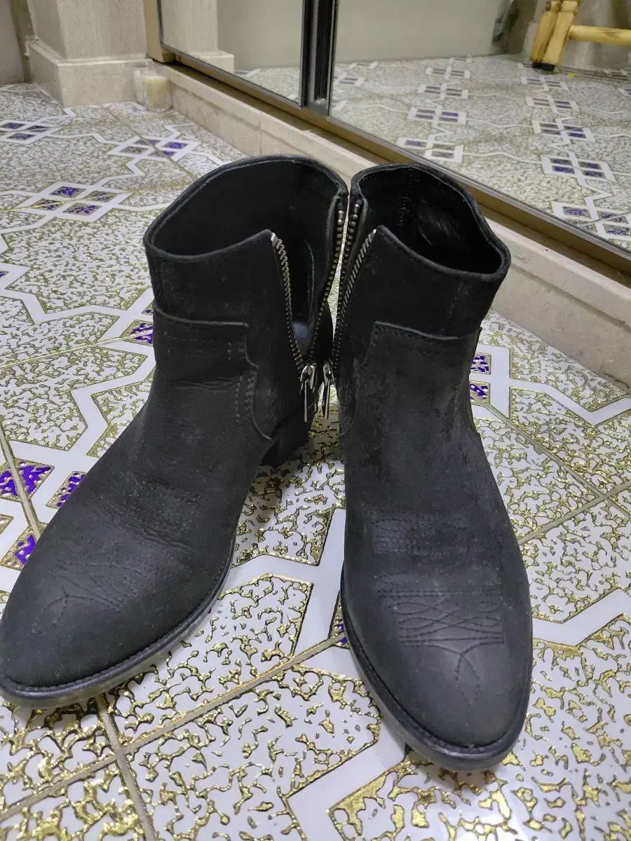 ZADIG ブラック ウェスタン ブーツ アンクルブーツ 245