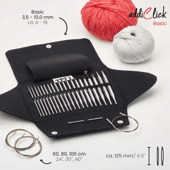 【新品】addi 輪針セット Basic Long ベーシック ロング ドイツ製 addi クリックシステム 付け替え式 輪針セット : | YARN 付け替え式輪