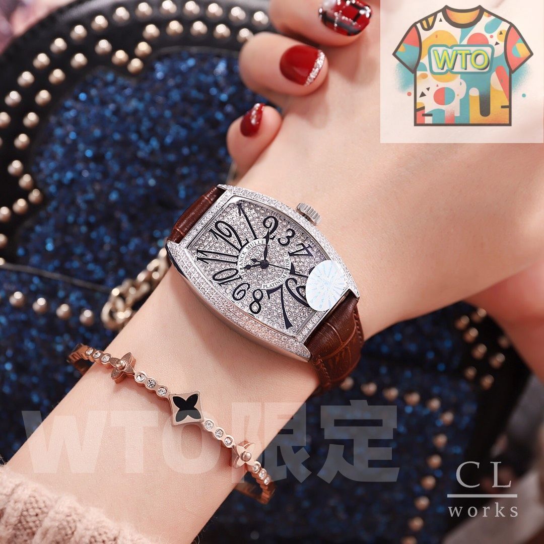 今日 Franck Muller フランク ミュラー 39×32mm 酒桶型 レディース ユニーク 腕時計 -WTO店名をご ください