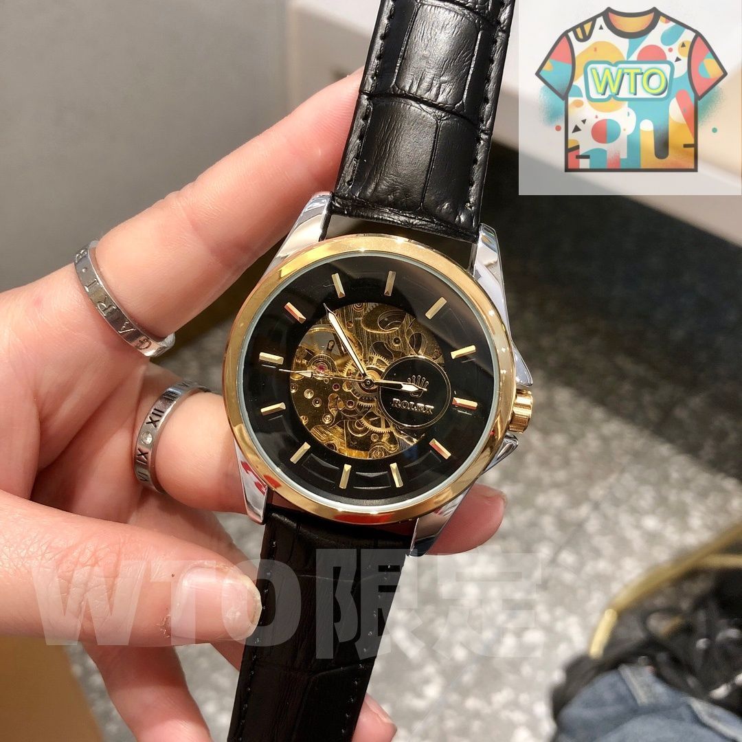  今日 ROLEX ロレックス メンズ レジャー 腕時計 透かし彫りデザイン WTO店名をご ください 着心地重視 自動巻き時計 腕時計(アナログ)