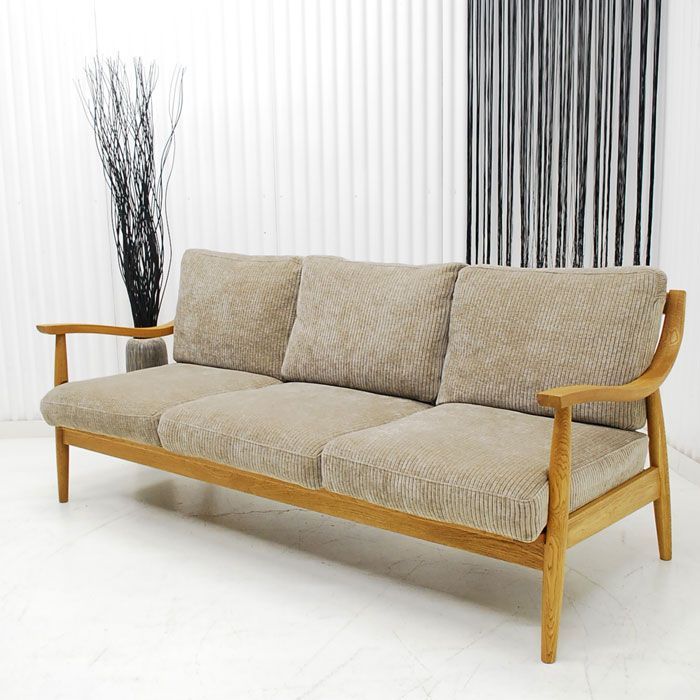 アウトレット 現品限り 一部 大 オーク材 ファブリック アーバングレイ ３人掛け 3Ｐ高品質 感のある佇まい 251020 アルネ3 P