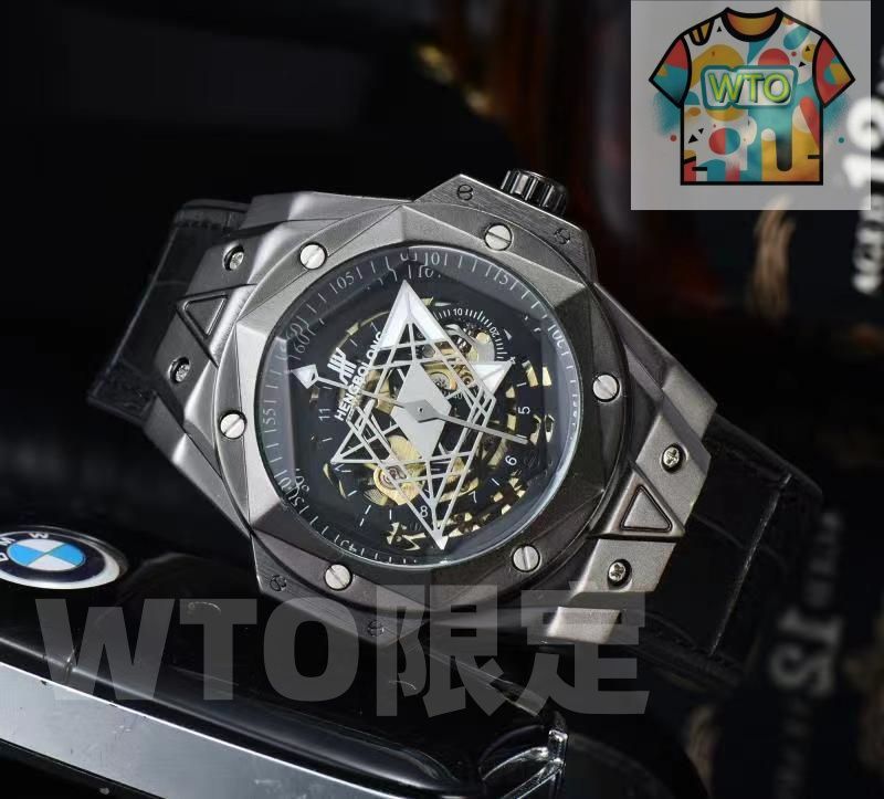 スケルトン美学 HUBLOT ビッグバン 2021 メンズ腕時計|自動巻き×イタリアンレザー|強化ミネラルガラス 実物撮影| | -WTO輸入2