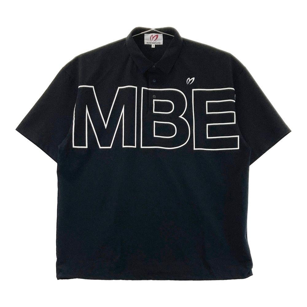 サイズ 6 MASTER BUNNY EDITION マスターバニーエディション モデル 半袖ポロシャツ MBEロゴ ビッグプリント ブラック系 ゴルフウェア メンズ ストスト