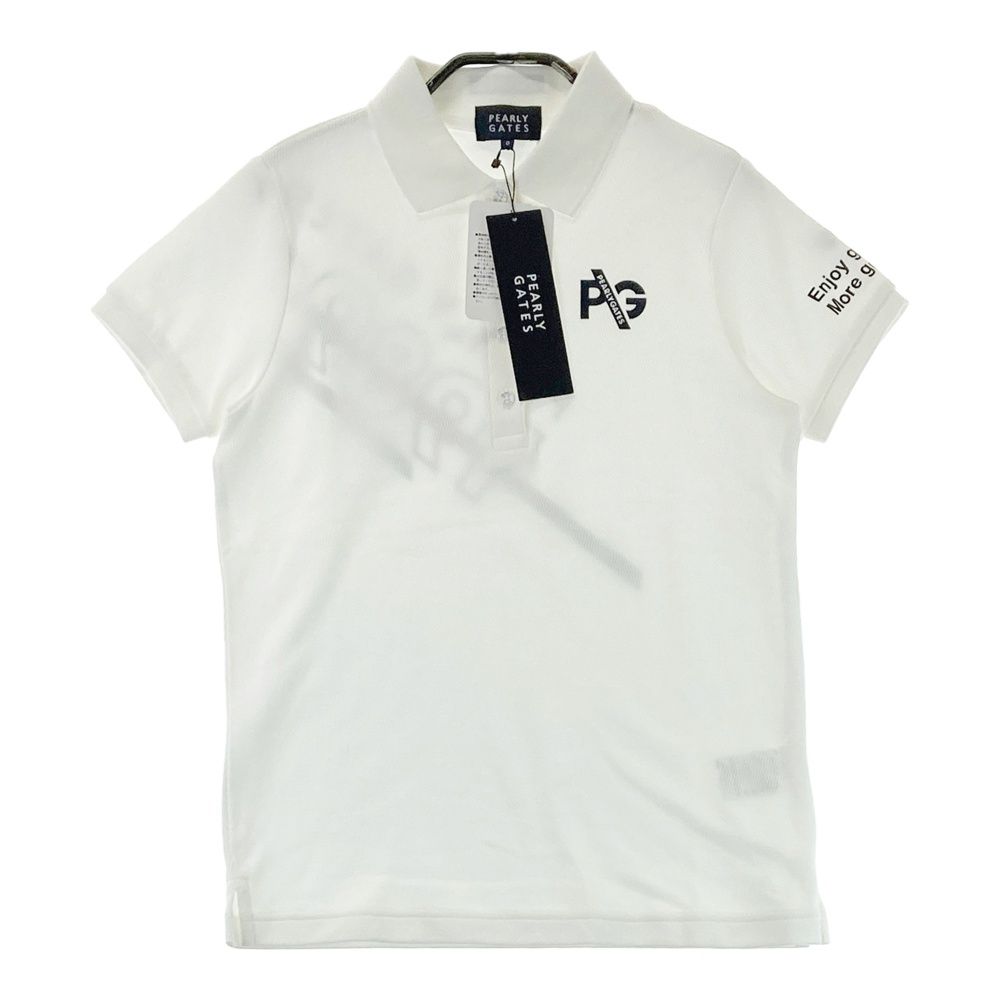 サイズ 0 PEARLY GATES パーリーゲイツ 055-2160402 半袖ポロシャツ バックプリント ホワイト系 240101475383 ゴルフウェア レディース ストスト