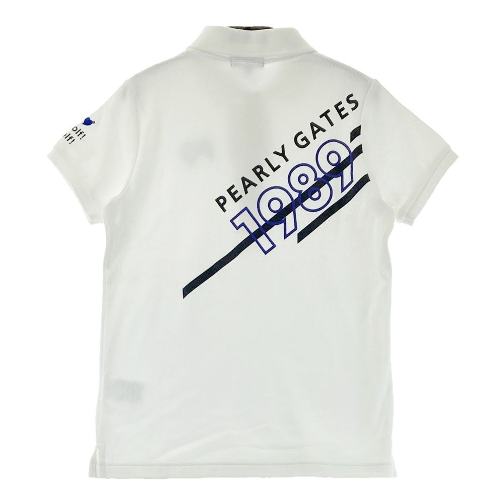 サイズ 0 PEARLY GATES パーリーゲイツ 055-2160402 半袖ポロシャツ バックプリント ホワイト系 ゴルフウェア レディース ストスト