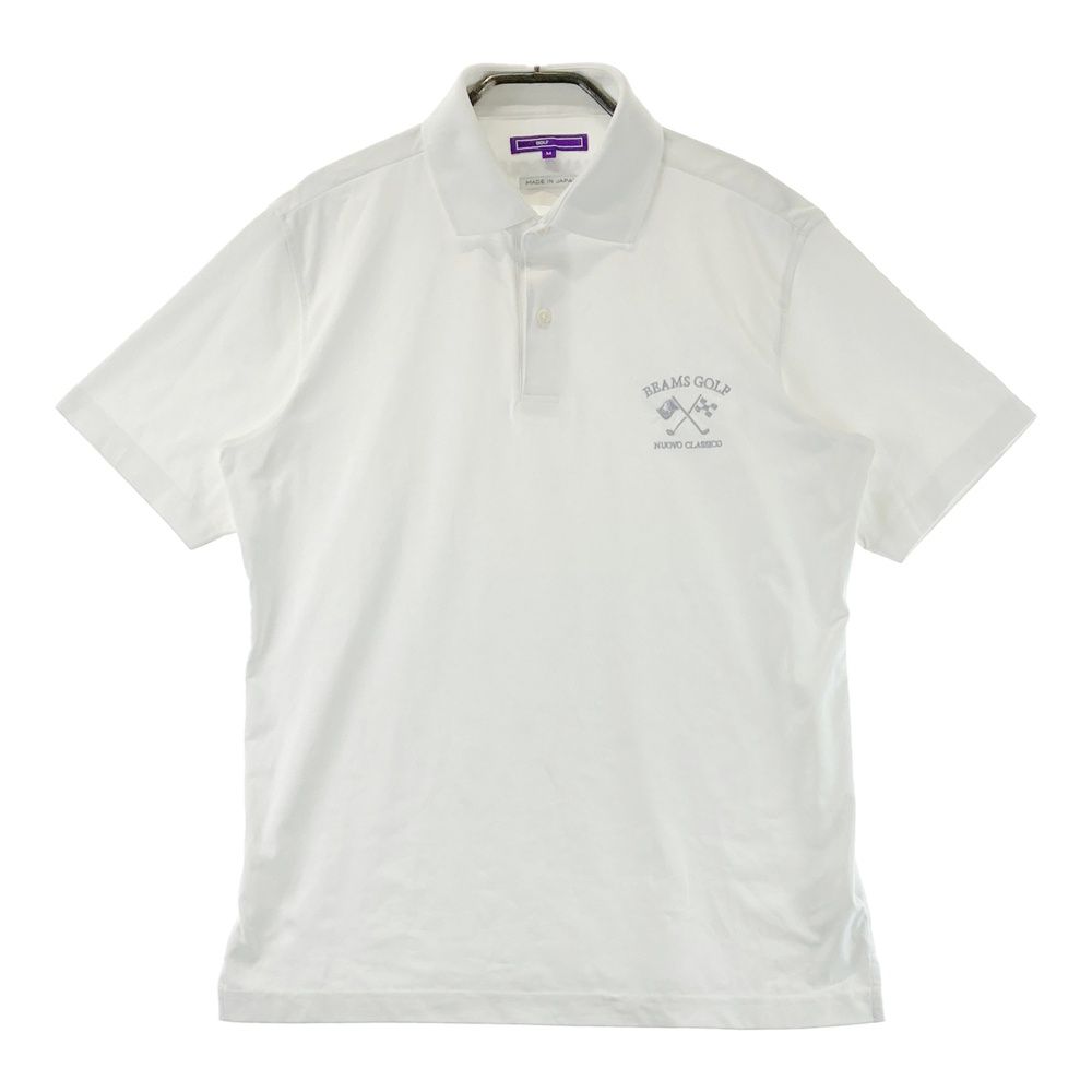 サイズ：M BEAMS GOLF ビームスゴルフ ロゴ刺繍入り 半袖ポロシャツ