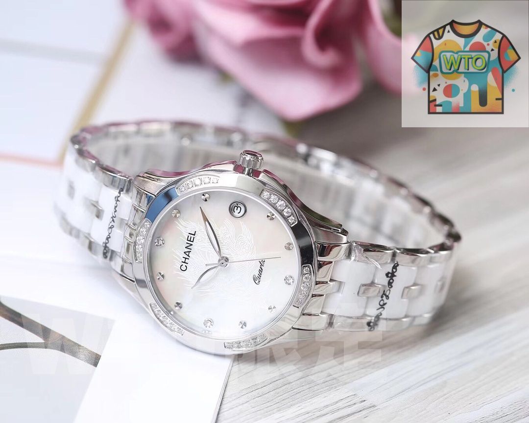 エレガントなセラミック製女性用腕時計