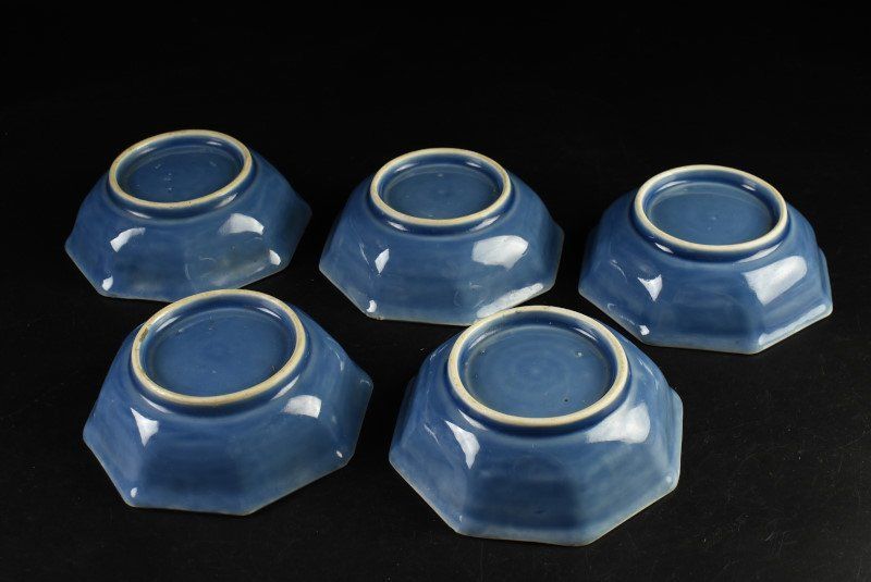 蔵A3462c】古伊万里 瑠璃金彩 なます皿 八角皿 五客 販売 蔵A3462c】古