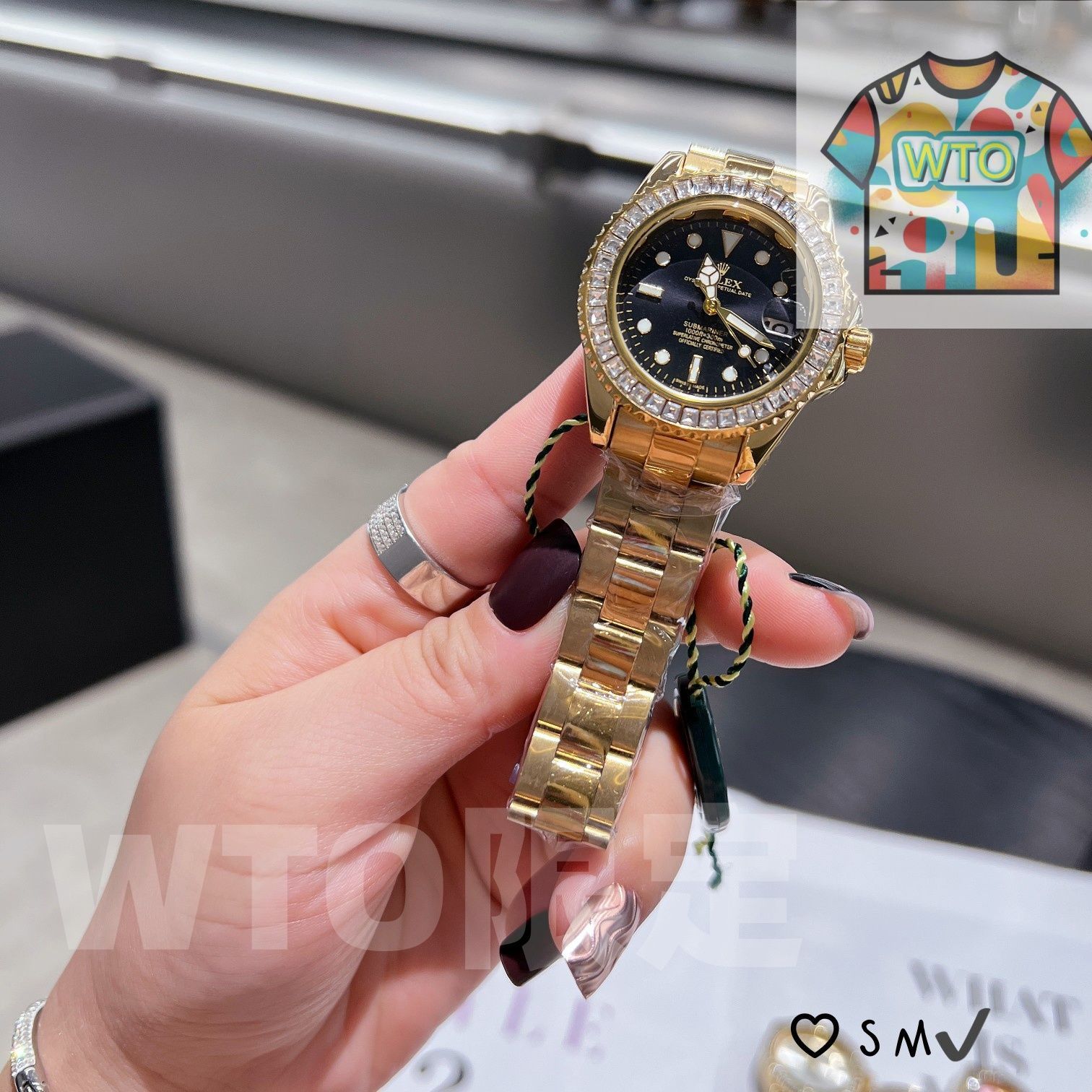 今日 ROLEX 力士 水鬼スタイル 感満載のダイヤ入り女性用腕時計-WTO店名をご ください