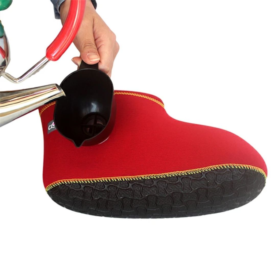 レッド/Sサイズ約24cm＞ クロッツやわらか湯たんぽ 節約 足用ショート