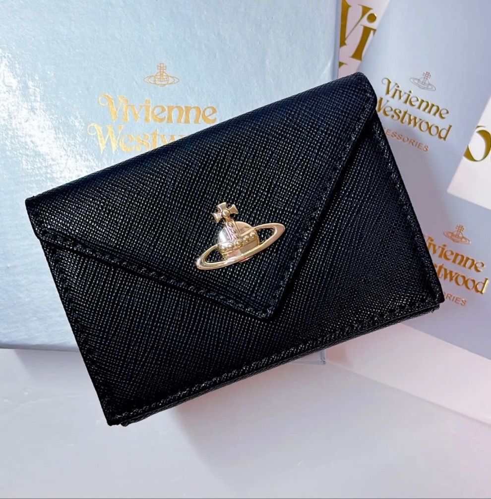 ‎登場 ショッパー付 Vivienne Westwood 3つ折り財布 ブラック