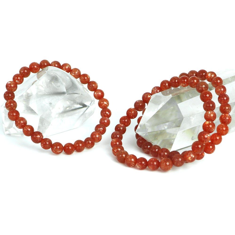 サンストーン ハイクオリティー １点もの ブレスレット 数珠 パワーストーン 天然石 ハンドメイド