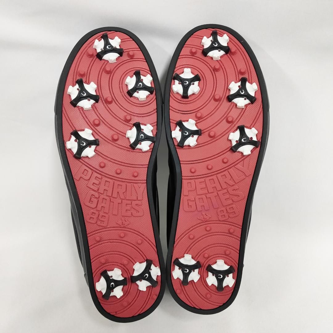 新品 パーリーゲイツ メゾンロゴ ローカットゴルフシューズ 25cm　Ⓗ 新品 未使用 パーリーゲイツ メゾンロゴ柄 ゴルフシューズ ブラック